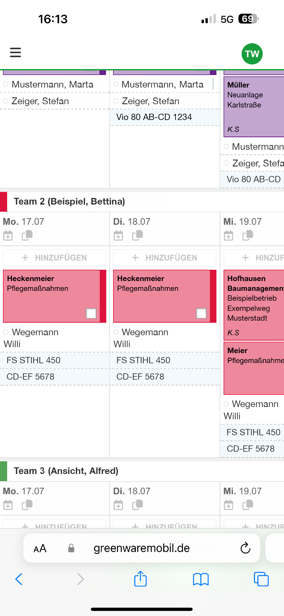 Greenware-Mobil-Planung